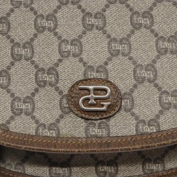 GUCCI GG Plus Supreme Shoulder Bag PVC Beige Gold Auth th6187 - Picture 12 of 16